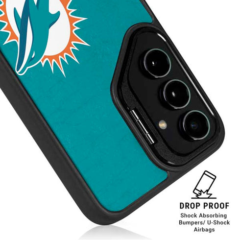 NFL Miami Dolphins Distressed- Aqua Galaxy S24 Kickstand Case
